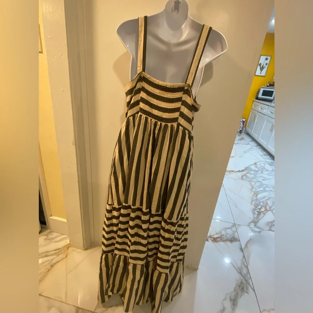 Knox Rose Striped Tie-Strap Maxi Dress — Black & Cream